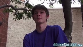 Young latino gay blows twink while teased with grinding