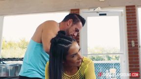 Latina Seductress Heats Up Gym with Intense Desire