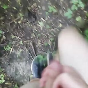 Risky Jerking on Trails in the Woods!