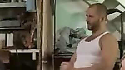 Watch these muscular guys jerk off while four straight guys watch them in awe