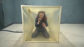 Vibro ass up in a transparent cube