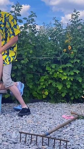 Rough Outdoor Fuck in the Garden While Picking Berries