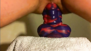 amateur Anal sex toy fun with flint the bad dragon ! 3