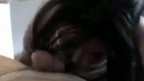 Insatiable brunette girl gives passionate blowjob on cam
