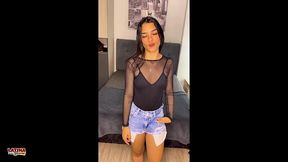 yamileth - tiny petite teen not shy about doing her first porn video latina porn casting