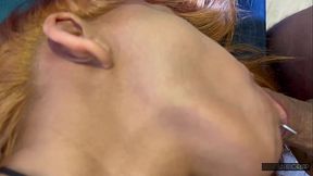 Curvy Latina redhead takes rough black cock in her wet pussy