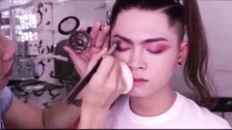 Emo Asian Twink Crossdresser in Vintage Dress Webcam Show