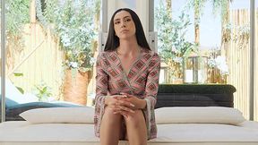 Dashing Tall Slender Brunette Shows An Amazing Sensuality While Riding the Long Dong