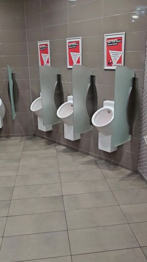 cock jerking off on toilet in mall