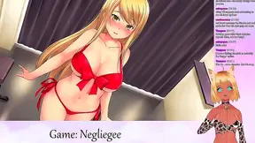 Lewd VTuber Neko seduces in Lingerie for Lesbian Yuri Fun & Big Tits Action