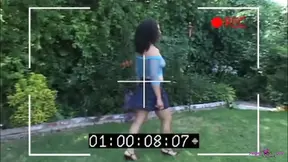 Delightful pale girl and her devoted BBC partner bond romantically outside