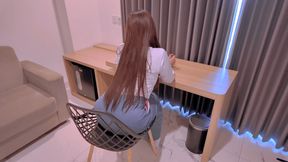 Naughty Student Caught in the Teacher's Room