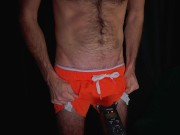 Hairy Male Sensual ASMR Fabric Scratching - Swim Shorts Textile