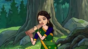 Neelam bhabhi jungle me fake cock chut me dal rahi thi, Raju comes and fucks Neelam ki bade lund se chudai karta hai.