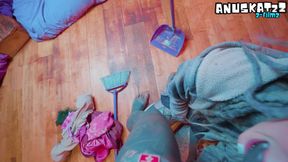 Innocent Looking Maid's Tight Asshole Wrecked in the Kitchen