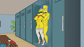 Bart Gives Marge Simpson A Rough Anal Fuck In The Locker Room