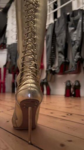 Gold boots