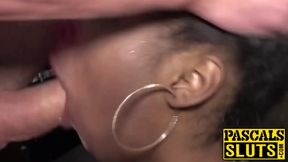 Hot ebony Asia Rea tied up before a rough fuck and hot BJ