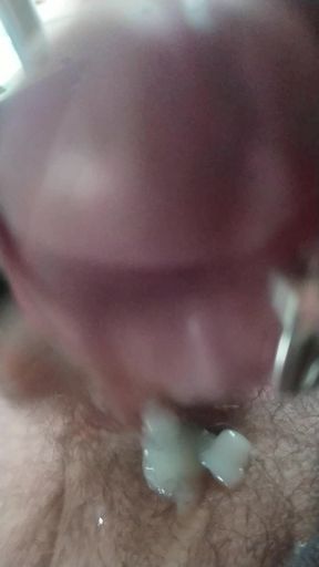 For the ladies, a handjob of my cock with a generous and fat spittle...