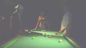 Hot Pool Table Gangbang with Pole Dancing Tease