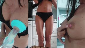 coucou, je tire mon lait avant de me deshabiller face cam .amateur de ...