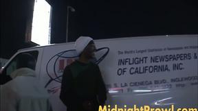 Lisa Marie sucks on black cock