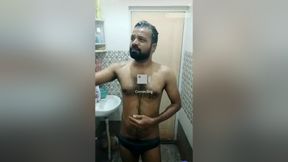 Desi Hairy Guy Taking Bath