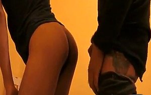 Hot ass play and riming against the wall
