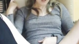 Busty stepsister fingering herself