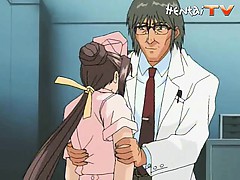 Hentai doctor uses his big tool on one of his nurses
