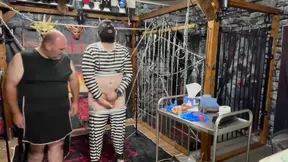 Well-Hung servant gets punished in the dungeon by domina satana