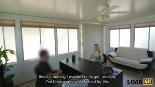 LOAN4K. Man grabs camera and organizes porn casting in loan agency