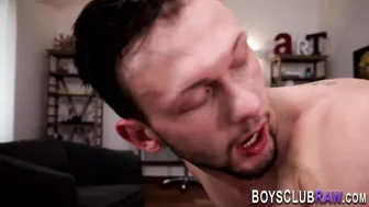 Amateur gay guy gets bareback anal and gives blowjob