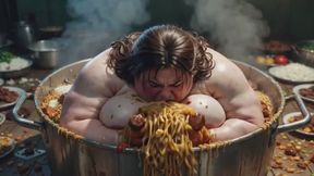 Massive SSBBW Naked Eating Food Like Crazy - Hairy Pussy Exposed