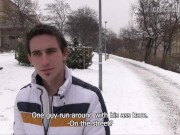CZECH HUNTER 395 -  Cute Hunk Whips Out His Dick In The Snow Then Goes All In