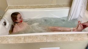 Tied Talette 2 from Pick Up HD-Macy Nikole tied and gagged naked in bathtub bondage