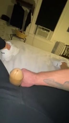 Hott Latina master bating with sneakers on