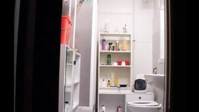 This Romanian Slut Is Very Horny and Masturbates in the Bathroom