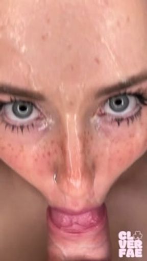 POV: you GLAZE my spit covered face | eye contact blowjob | HUGE facial