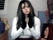 Quiet Nancy Part 1! Female mask and real life doll! Nancy puts on her gloves and plays with a mask!