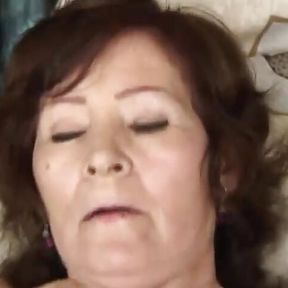 Cum swallowing horny granny