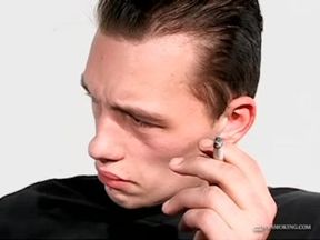 BoysSmoking: Thrilled Jony jerks his uncircumcised knobs succulent juices while smoking