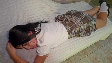 Hot student fucks her stepfather