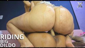 Two insatiable whores deliver a raw, high-intensity cock&#x1F346;-riding experience on a massive double-ended sex toy.