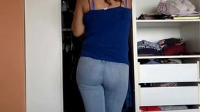 Beautiful Latina stepmom showing off her big ass &mdash;  moaning and begging for anal sex