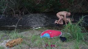 encounter with a stranger at a waterfall ends in public sex.