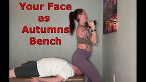 Your Face as Autumn Bodell's Bench - Facesitting And Weight Lifting Femdom Orgasms MOBILE