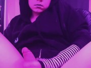 Soft Emo Femboy Strokes his little cock for you