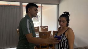 My cuckolded boyfriend sees that I'm being unfaithful to him and to take away his anger I give him a hard fuck until he forgets what happened.