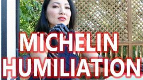 Michelin Humiliation - Mz Kim Public Femdom POV Slave Training Asian Goddess Worship Latex Gloves Sensual Domination WMV